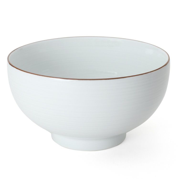 白山陶器 白磁千段 6寸深めん丼 18.5cm