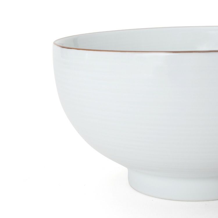 白山陶器 白磁千段 6寸深めん丼 18.5cm