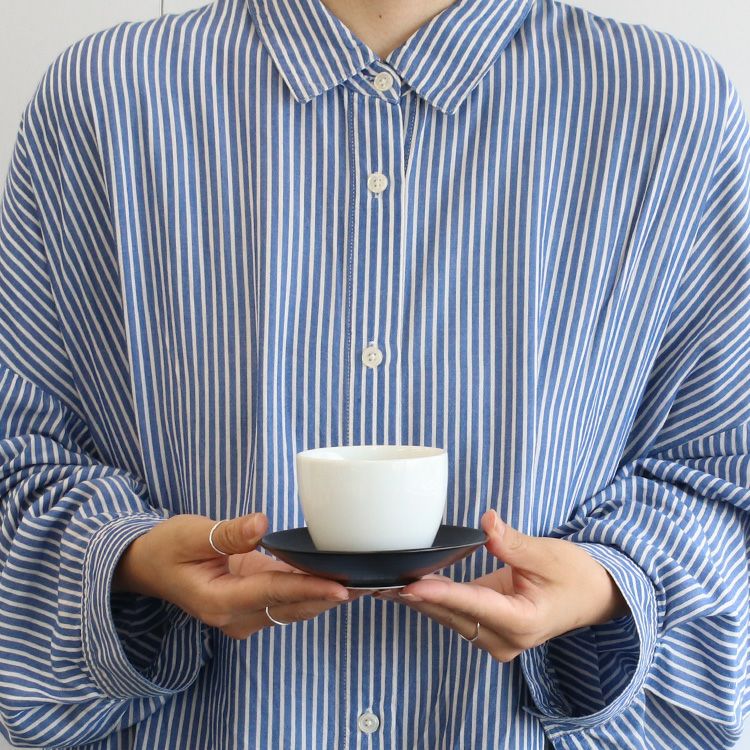 白山陶器 エスライン 湯のみ猪口＆陶茶托（ソーサー) セット S-line