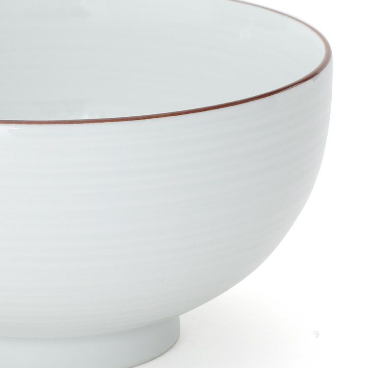 白山陶器 白磁千段 5寸深めん丼 16cm