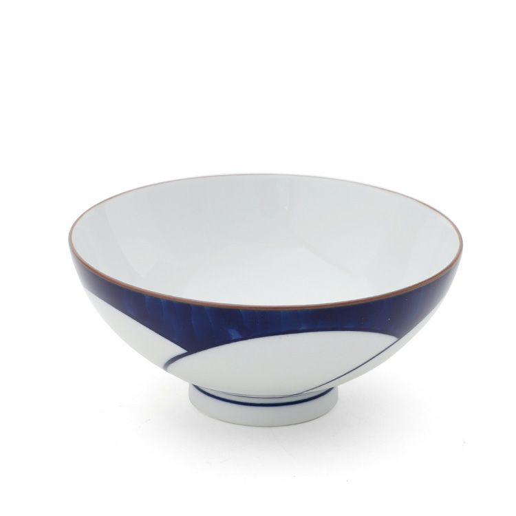 白山陶器 ねじり梅 4.2寸飯碗 青