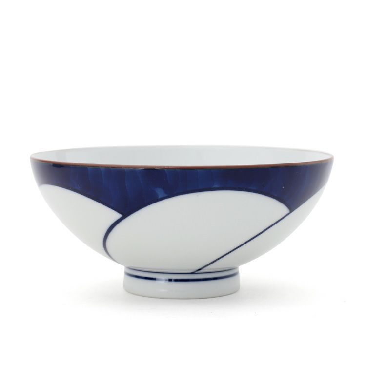 白山陶器 ねじり梅 4.2寸飯碗 青