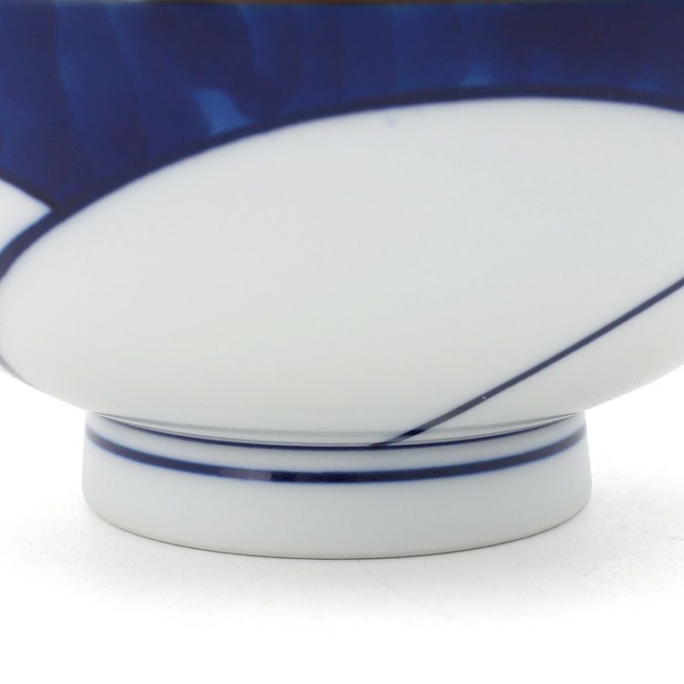 白山陶器 ねじり梅 4.2寸飯碗 青