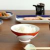 白山陶器 ねじり梅 4寸飯碗 赤
