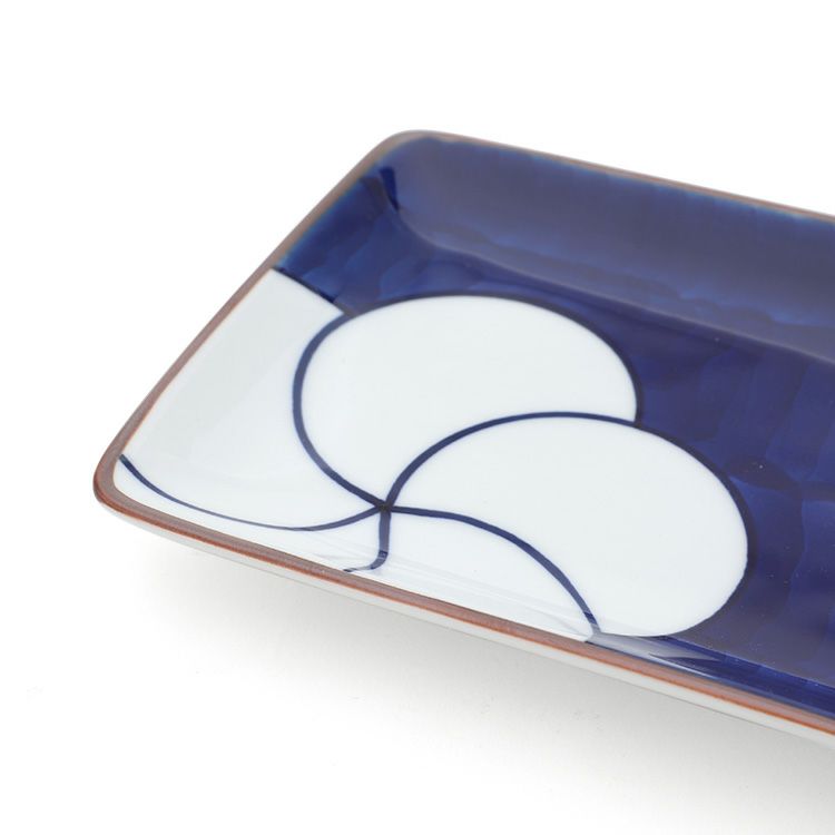 白山陶器 ねじり梅 付出し皿 21cm 青