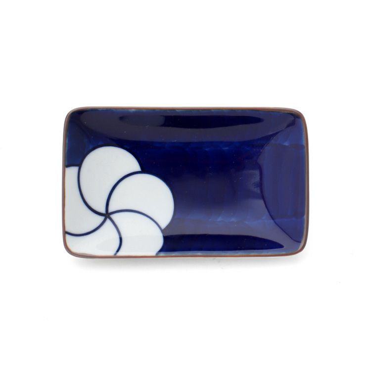 白山陶器 ねじり梅 角チョク 10.5cm 青