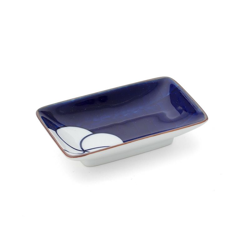 白山陶器 ねじり梅 角チョク 10.5cm 青