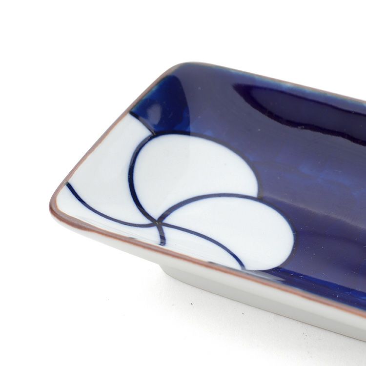 白山陶器 ねじり梅 角チョク 10.5cm 青