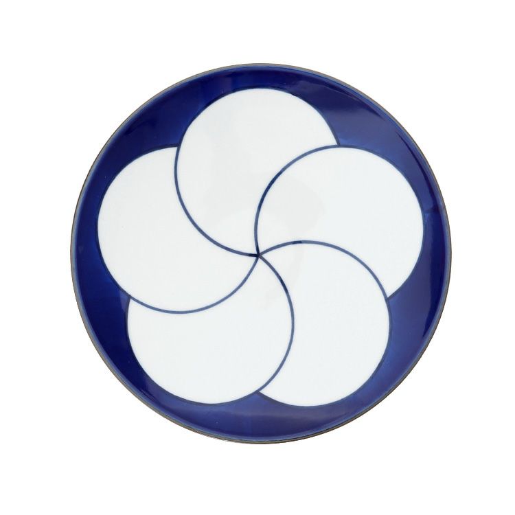 白山陶器 ねじり梅 6寸和皿 18.5cm 青