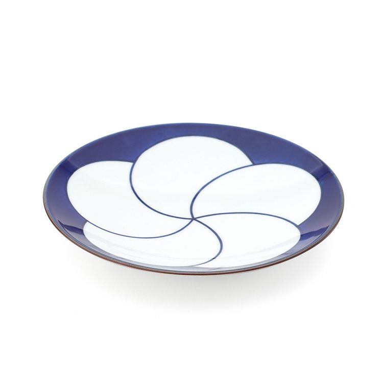 白山陶器 ねじり梅 6寸和皿 18.5cm 青