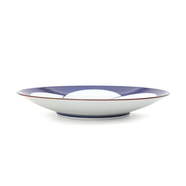 白山陶器 ねじり梅 6寸和皿 18.5cm 青