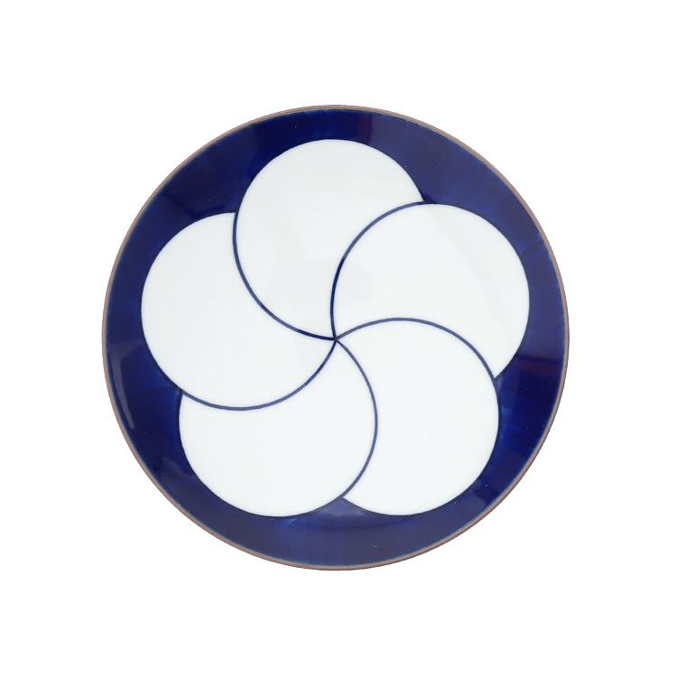 白山陶器 ねじり梅 5寸和皿 15.5cm 青