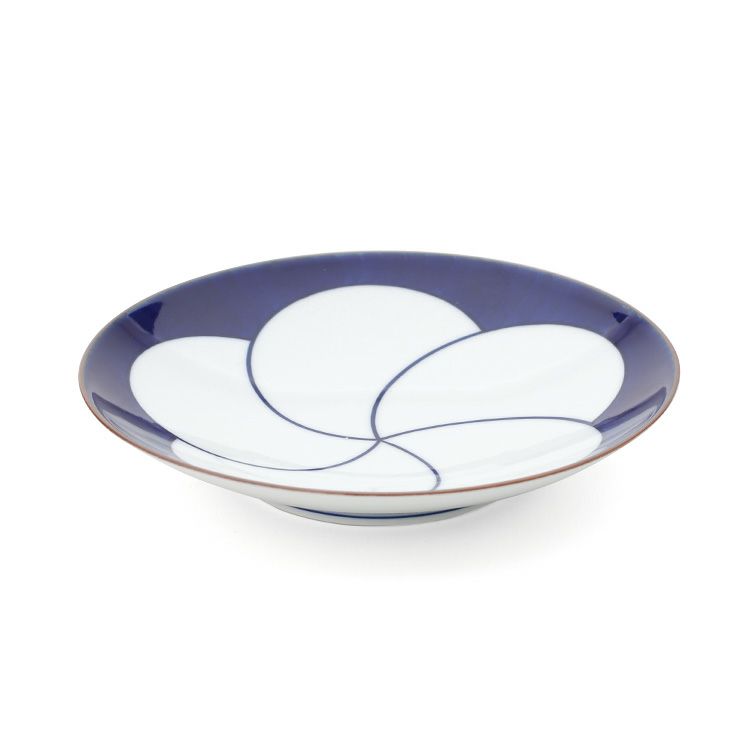 白山陶器 ねじり梅 5寸和皿 15.5cm 青