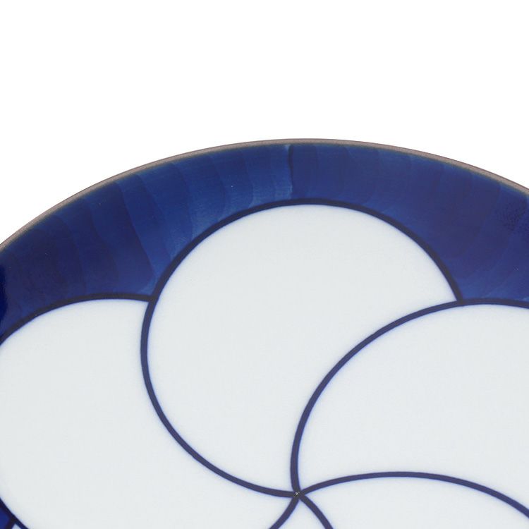 白山陶器 ねじり梅 4寸和皿 13cm 青