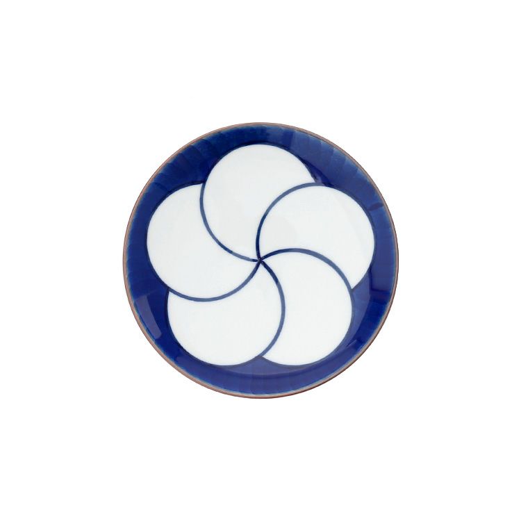 白山陶器 ねじり梅 3寸和皿 10.5cm 青
