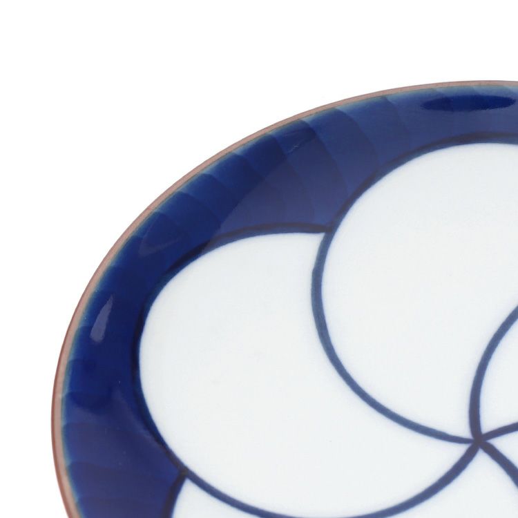 白山陶器 ねじり梅 3寸和皿 10.5cm 青