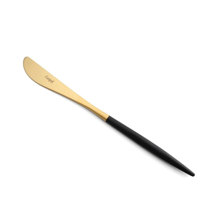 クチポール（Cutipol） ナウ/NAU ブラックマットゴールド ディナーナイフ/テーブルナイフ