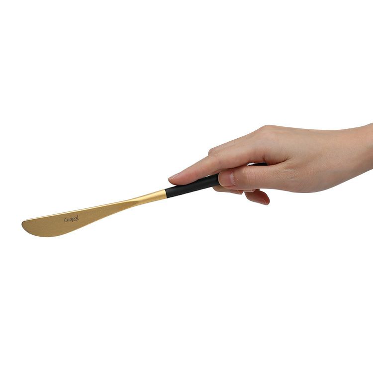 クチポール（Cutipol） ナウ/NAU ブラックマットゴールド ディナーナイフ/テーブルナイフ