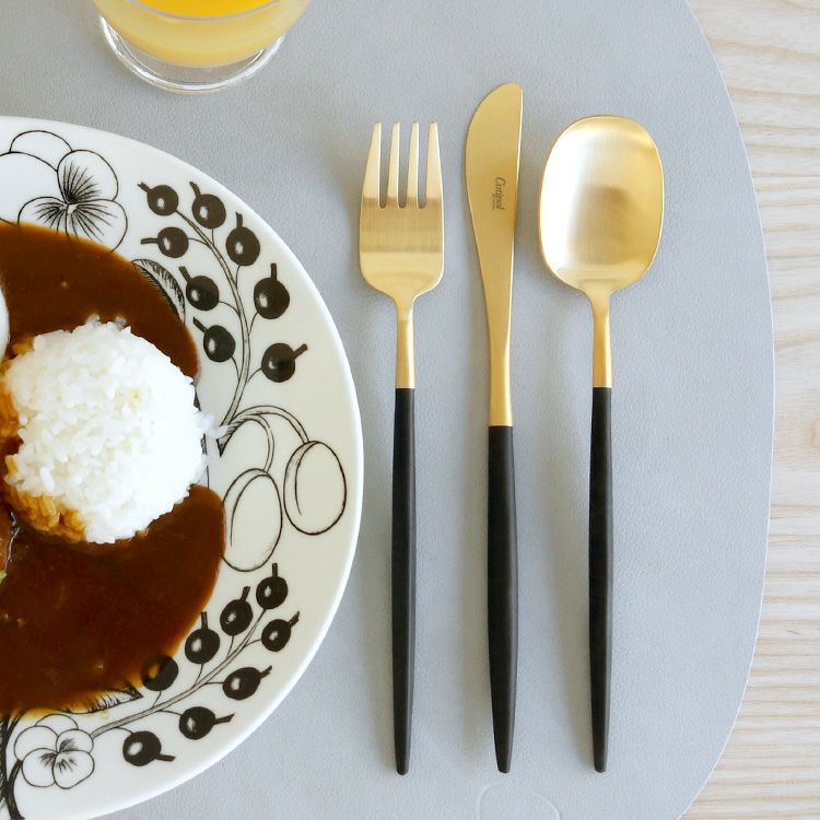 クチポール（Cutipol） ナウ/NAU ブラックマットゴールド ディナー3点セット