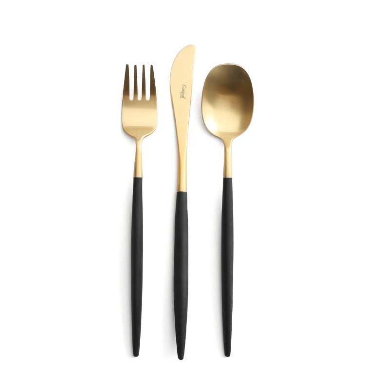 クチポール（Cutipol） ナウ/NAU ブラックマットゴールド デザート3点セット