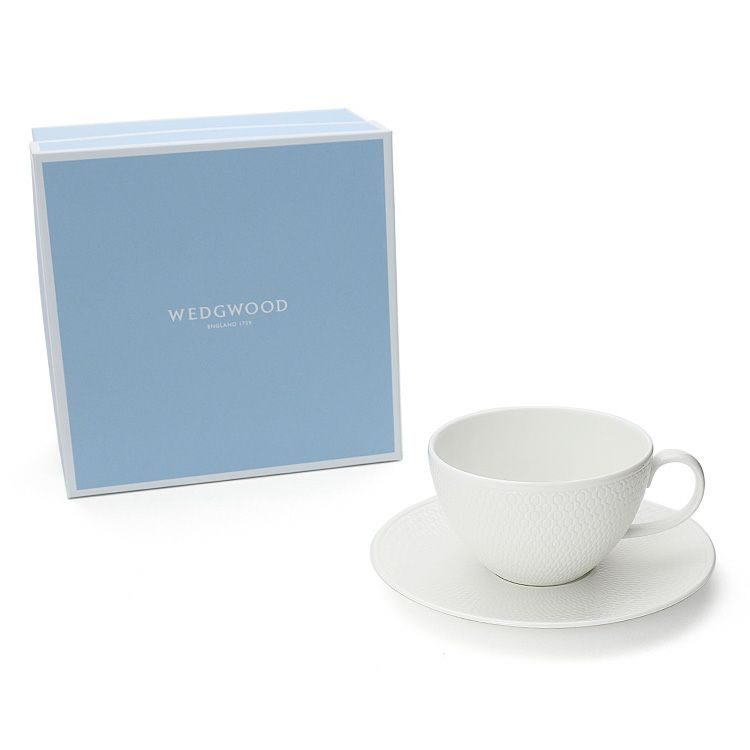 ウェッジウッド（WEDGWOOD） ジオ/Gio ホワイト ティーカップ＆ソーサー 340mｌ