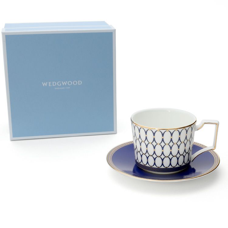 ウェッジウッド（WEDGWOOD） ルネッサンス ゴールド ブルー ティーカップ＆ソーサー 250mｌ
