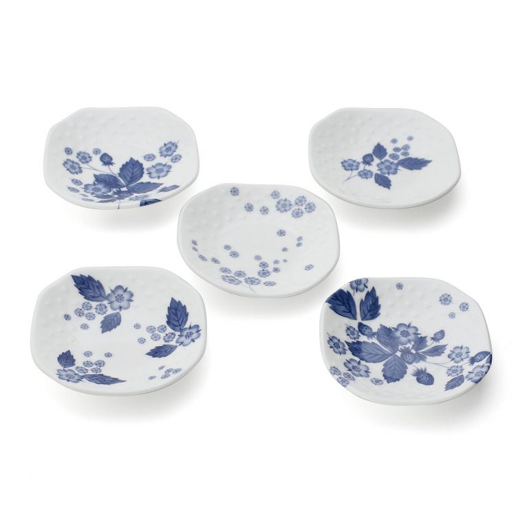 ウェッジウッド（WEDGWOOD） ストロベリー ブルーム インディゴ ソイディッシュ 5枚セット 9cm