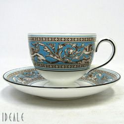 ウェッジウッド（WEDGWOOD） フロレンティーンターコイズ/Florentine Turquoise  ティー&コーヒー(兼用)カップ&ソーサー リー