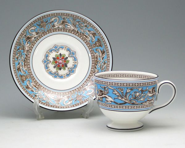 ウェッジウッド（WEDGWOOD） フロレンティーンターコイズ/Florentine Turquoise  ティー&コーヒー(兼用)カップ&ソーサー リー