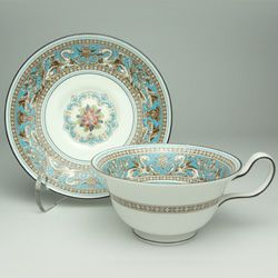 ウェッジウッド（WEDGWOOD） フロレンティーンターコイズ/Florentine Turquoise ティーカップ&ソーサー ピオニー