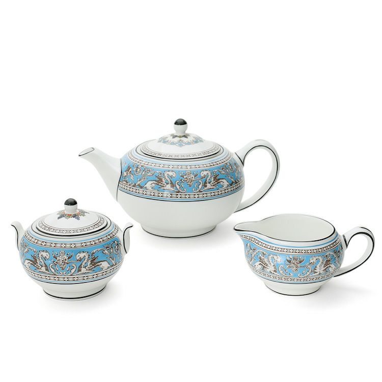 ウェッジウッド（WEDGWOOD） フロレンティーンターコイズ/Florentine Turquoise ティーポット+ シュガーボックス+ クリーマー