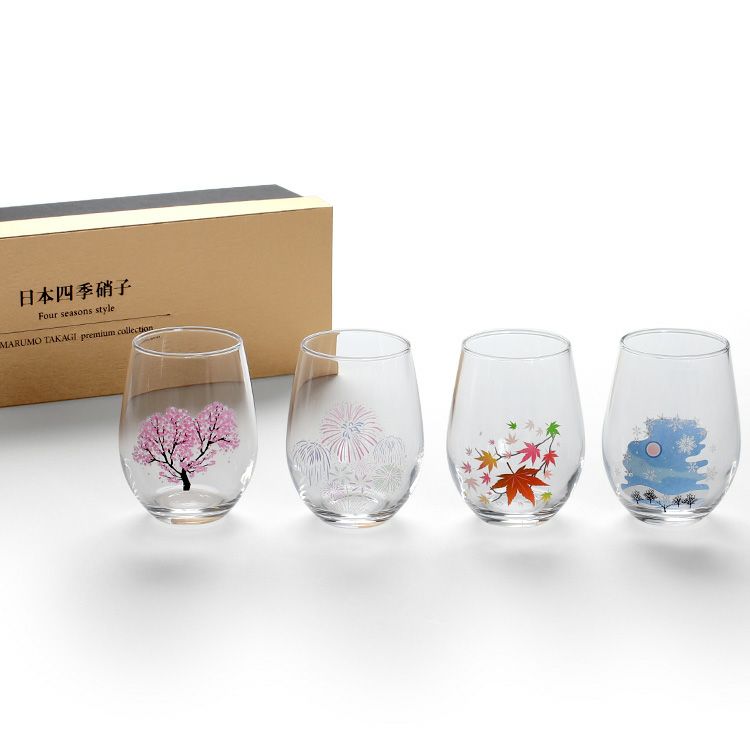 丸モ高木陶器 クリア 冷感 フリーグラス 4点セット