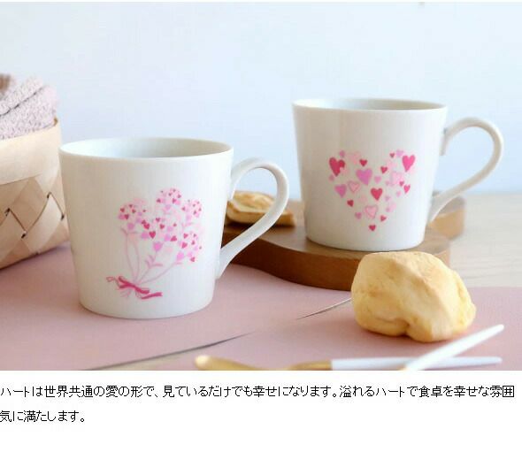 丸モ高木陶器 温感マグカップ ハート