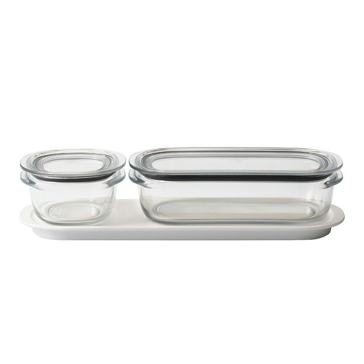 ライクイット（like-it） 調理ができる保存容器 S（1個）＆M（1個）＆トレーM