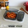 ライクイット（like-it） 調理ができる保存容器 M（1個）＆L（1個）＆トレーL