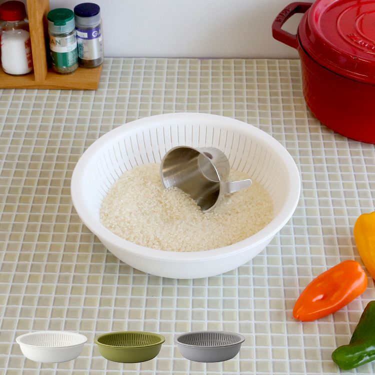ライクイット（like-it） 米とぎにも使えるザルとボウル 浅型