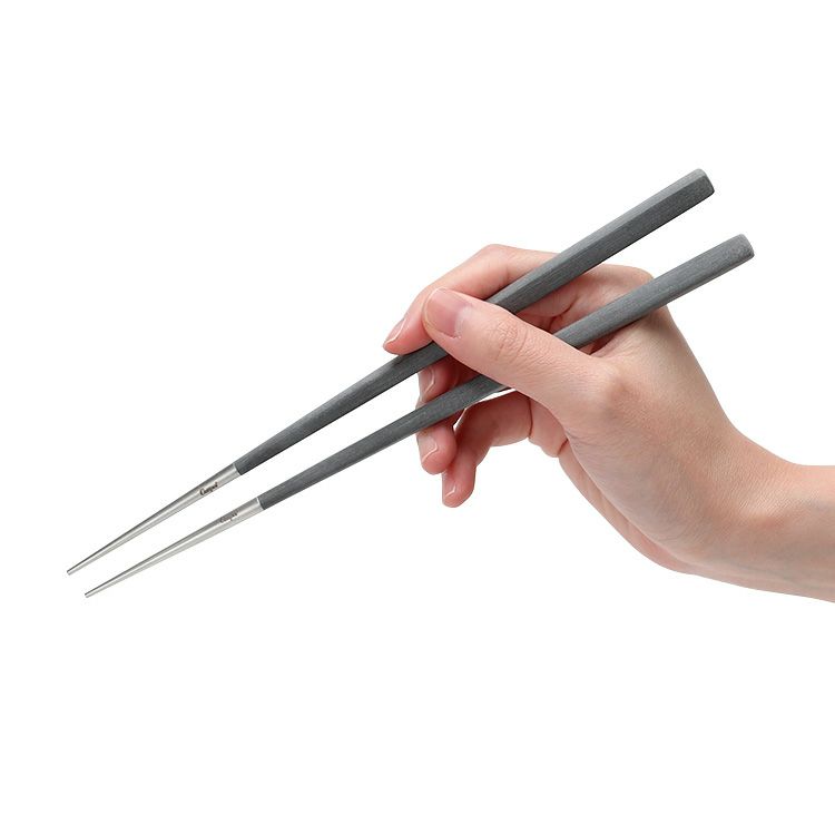 クチポール（Cutipol） クーベ/KUBE グレー 箸 + 箸置きセット