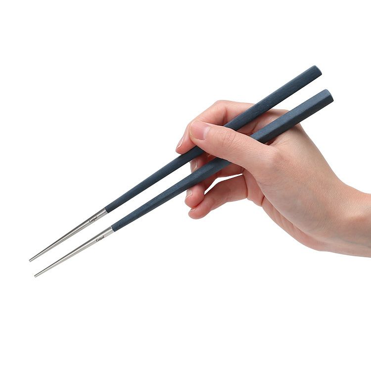 クチポール（Cutipol） クーベ/KUBE ブルー 箸 + 箸置きセット