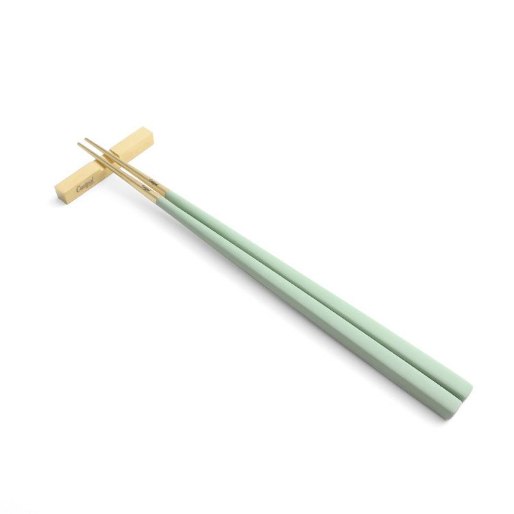クチポール（Cutipol） クーベ/KUBE セラドンマットゴールド 箸 + 箸置きセット