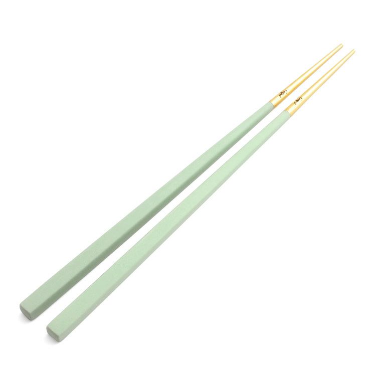 クチポール（Cutipol） クーベ/KUBE セラドンマットゴールド 箸 + 箸置きセット