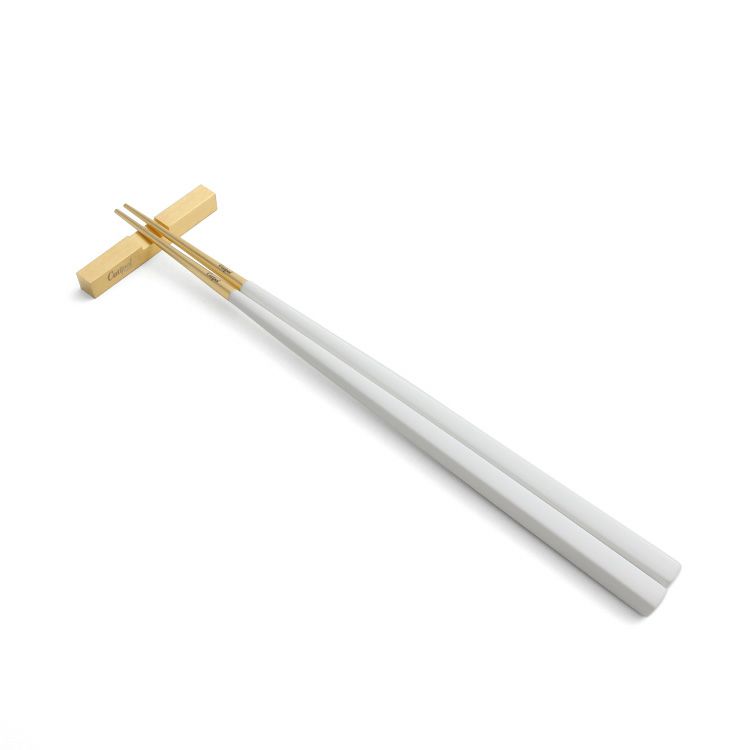 クチポール（Cutipol） クーベ/KUBE ホワイトマットゴールド 箸 + 箸置きセット