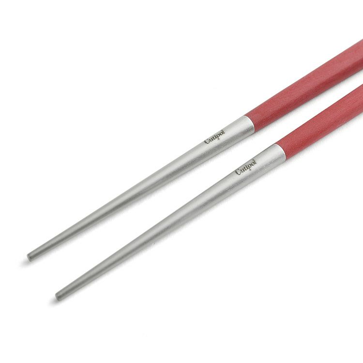 クチポール（Cutipol） クーベ/KUBE レッド 箸 + 箸置きセット