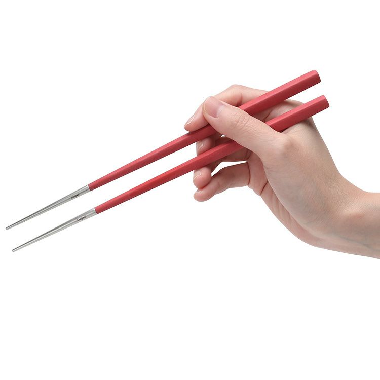 クチポール（Cutipol） クーベ/KUBE レッド 箸 + 箸置きセット