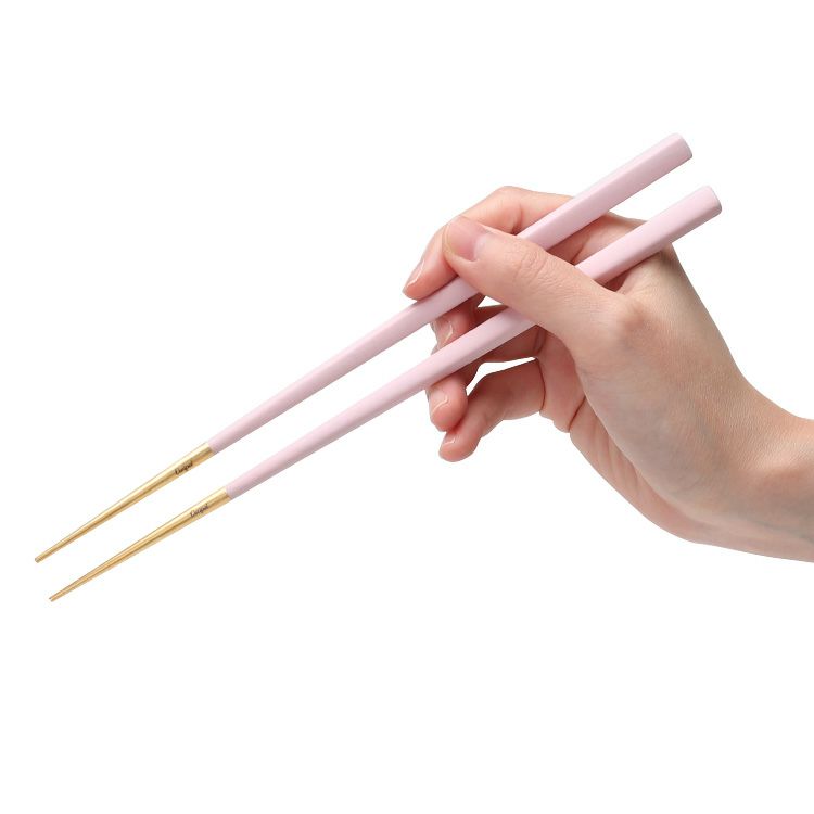 クチポール（Cutipol） クーベ/KUBE ピンクマットゴールド 箸 + 箸置きセット