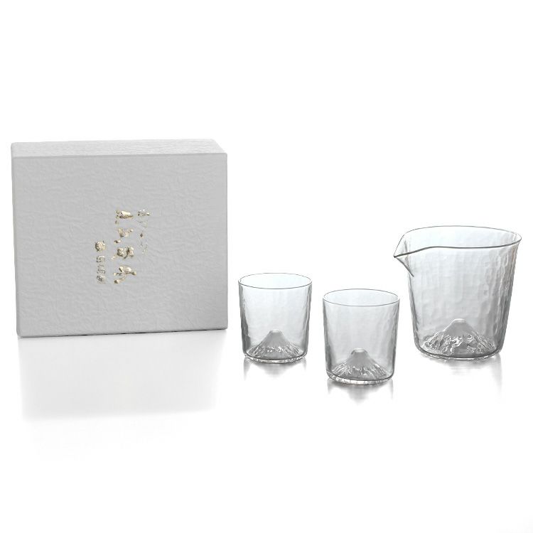 藍花×田島硝子 富士山 冷酒セット