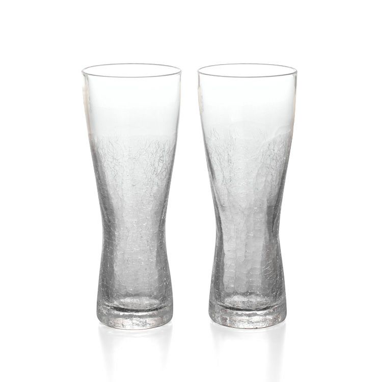 藍花×田島硝子 雪化粧 ビアグラス ペア