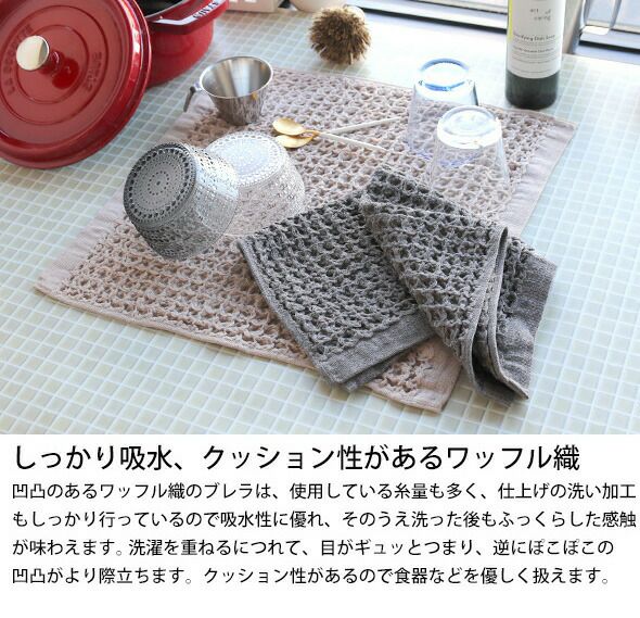 コンテックス（kontex） ブレラ/BRERA Sサイズ 水切りマット ティータオル キッチンタオル
