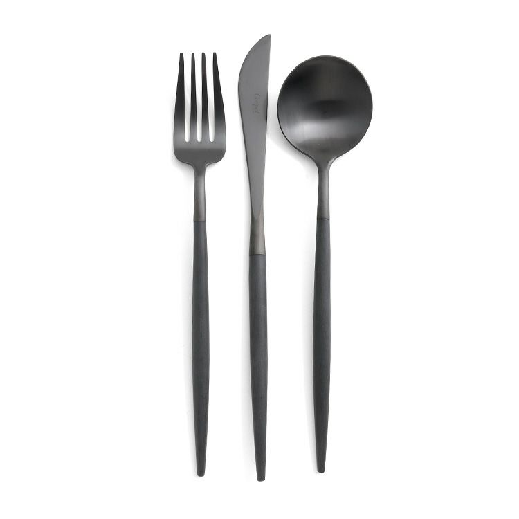 クチポール（Cutipol） ゴア/GOA オールブラック ディナー3点セット