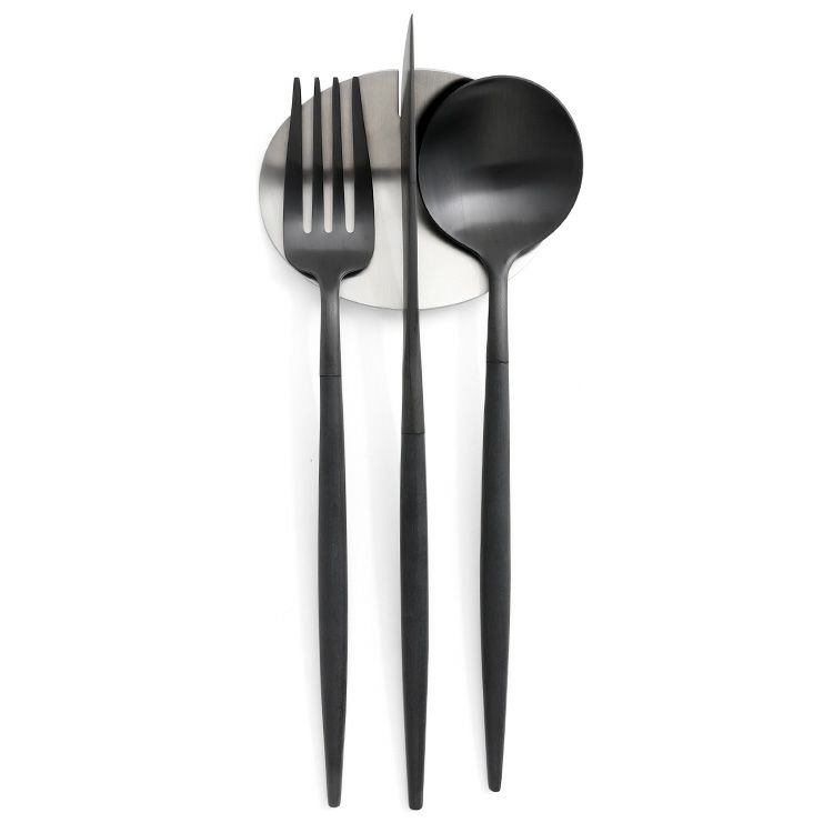 クチポール（Cutipol） ゴア/GOA オールブラック ディナー3点＆カトラリーレスト1点