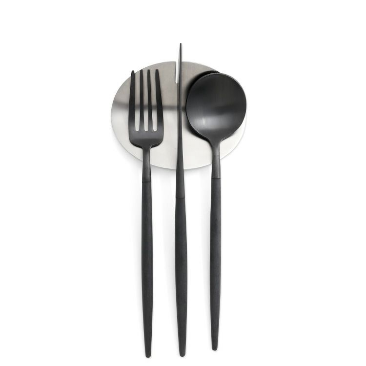 クチポール（Cutipol） ゴア/GOA オールブラック デザート3点＆カトラリーレスト1点